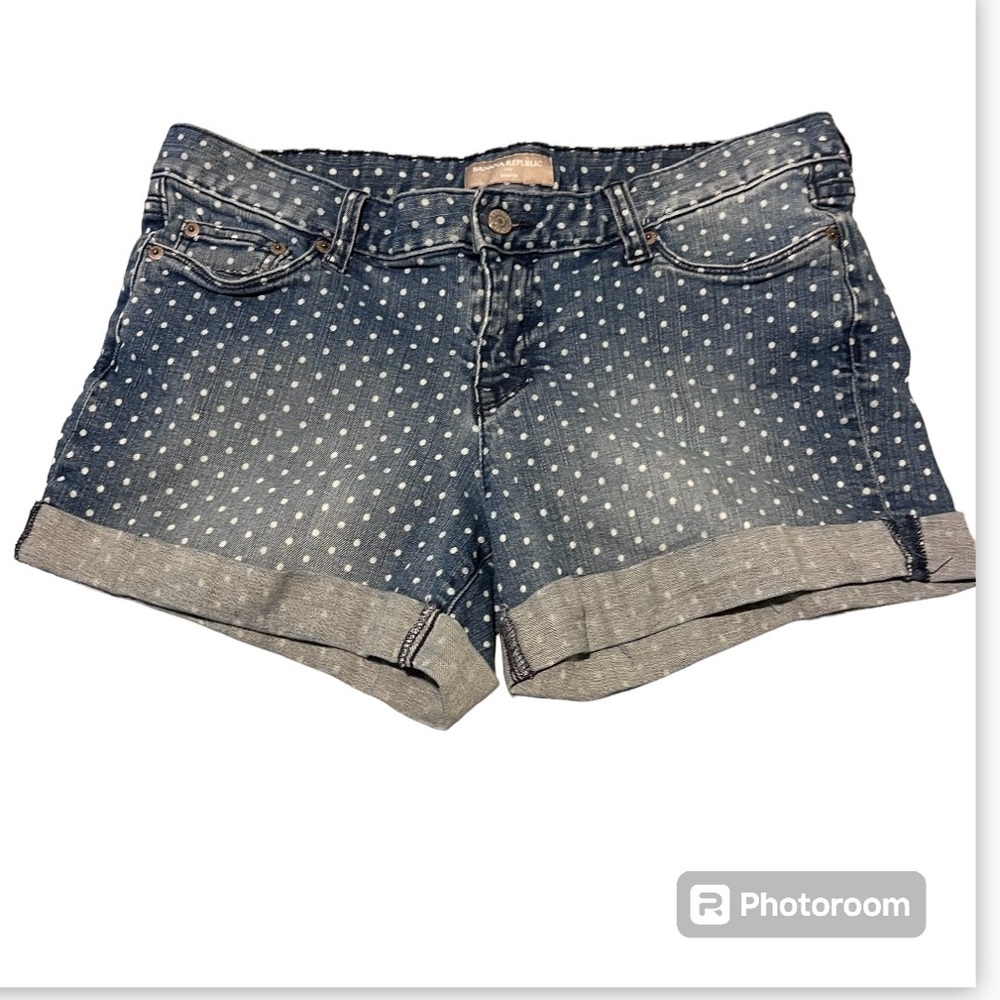 BANANA REPUBLIC polka dot denim shorts